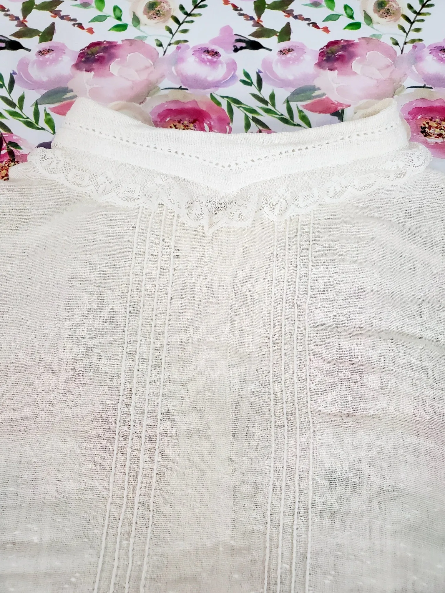 10s Antique Cotton Blouse - xs, sm, petite