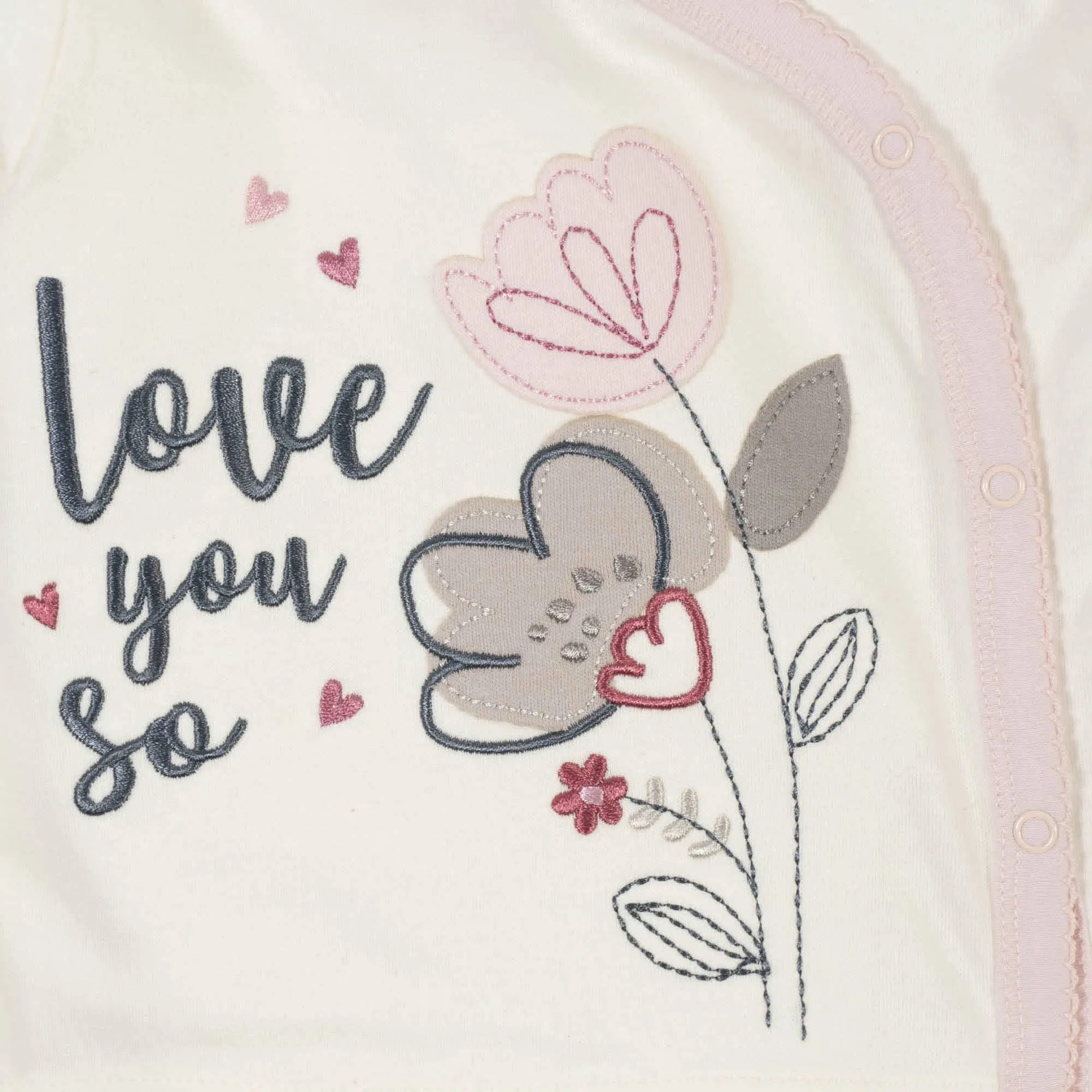 3-Piece Organic Baby Girls Love You So Take-Me-Home Set