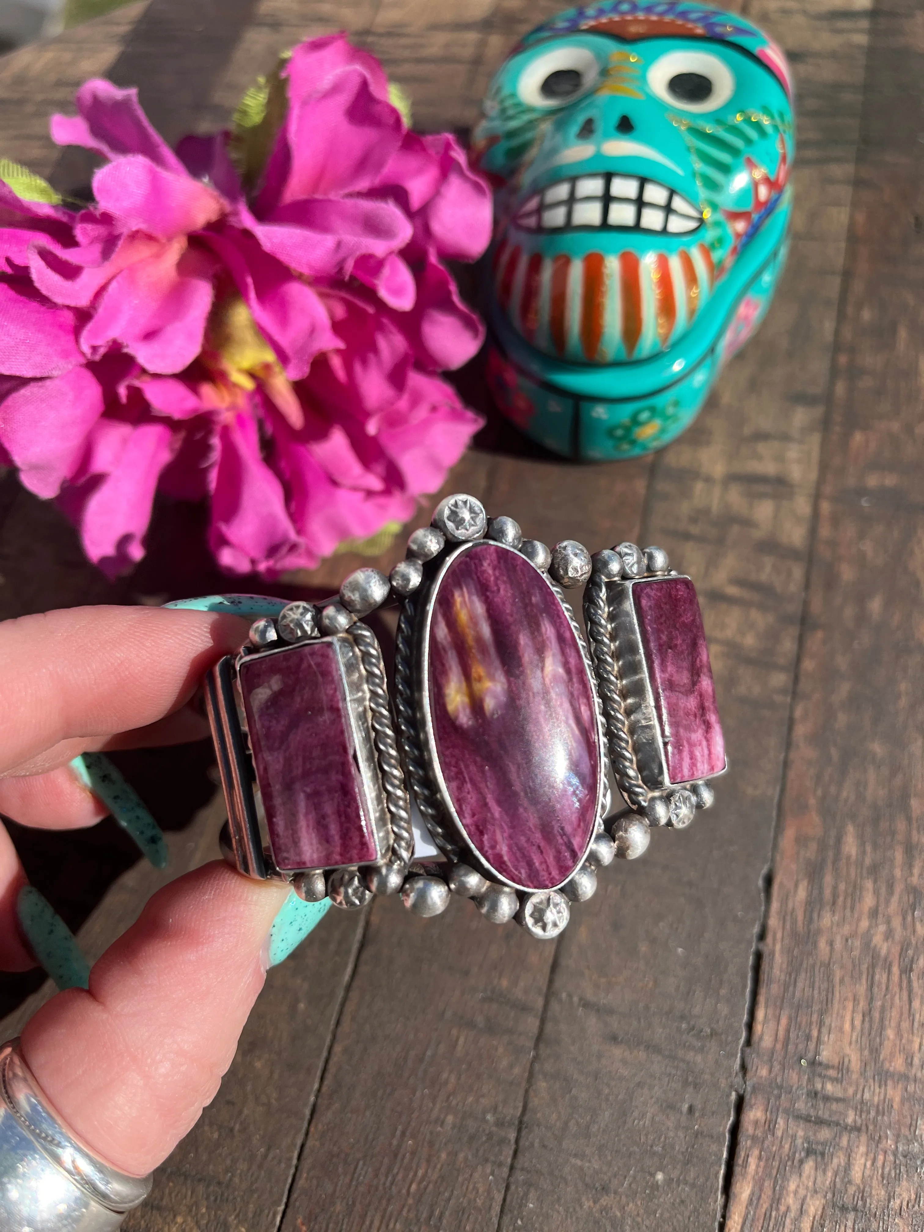 3 Stone Purple Spiny Cuff