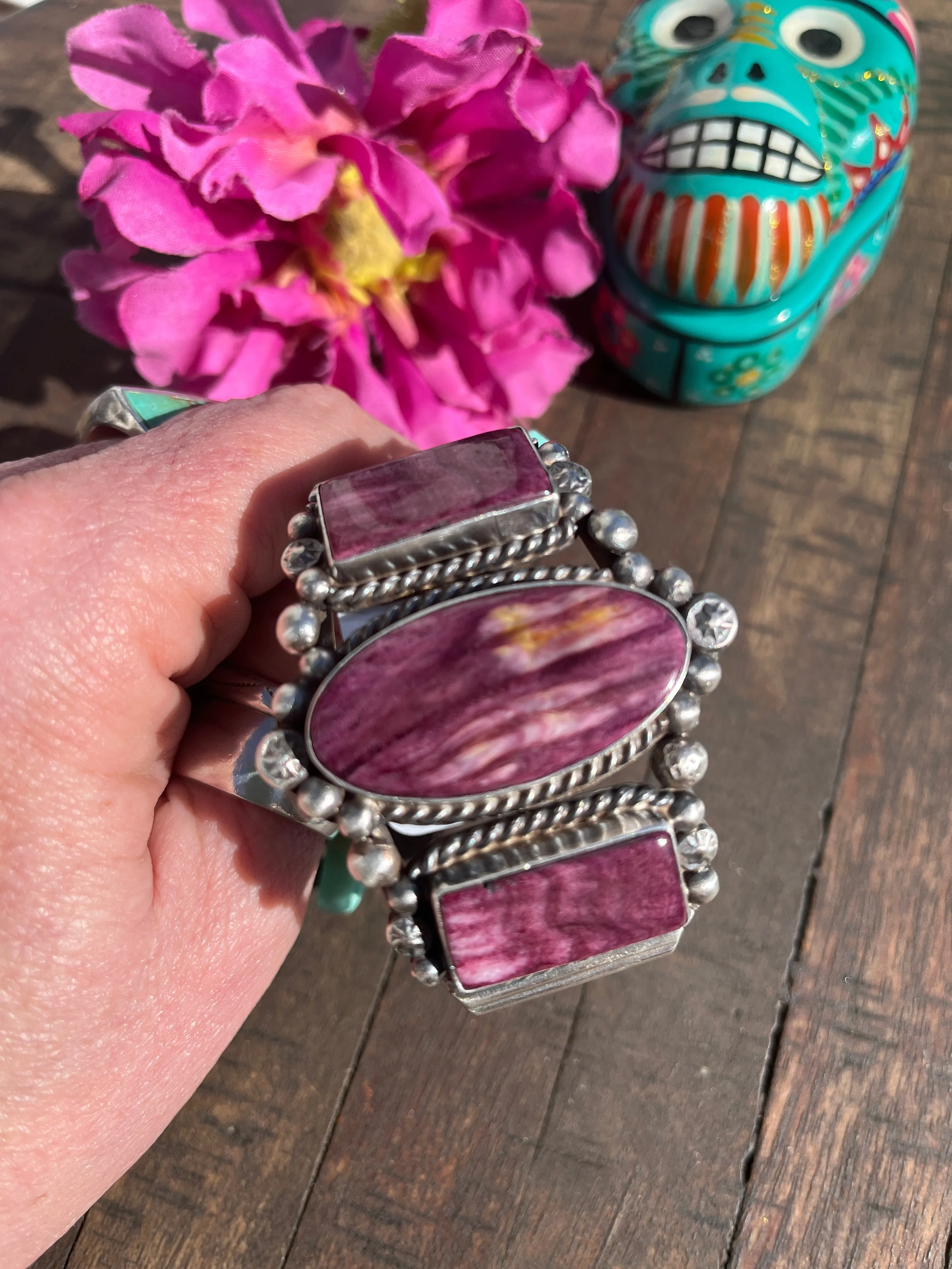 3 Stone Purple Spiny Cuff