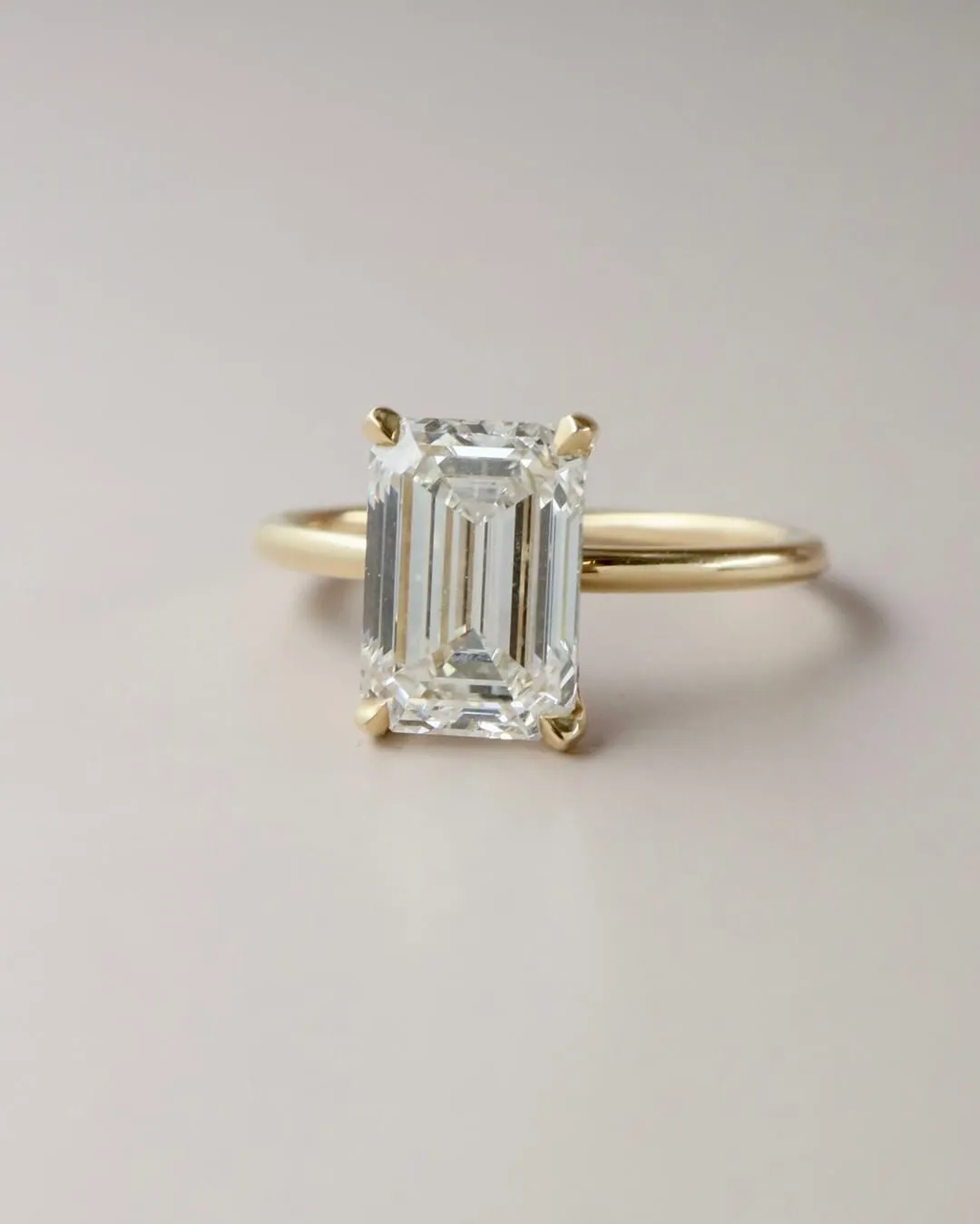 3.00ct Emerald Cut Moissanite Engagement Ring