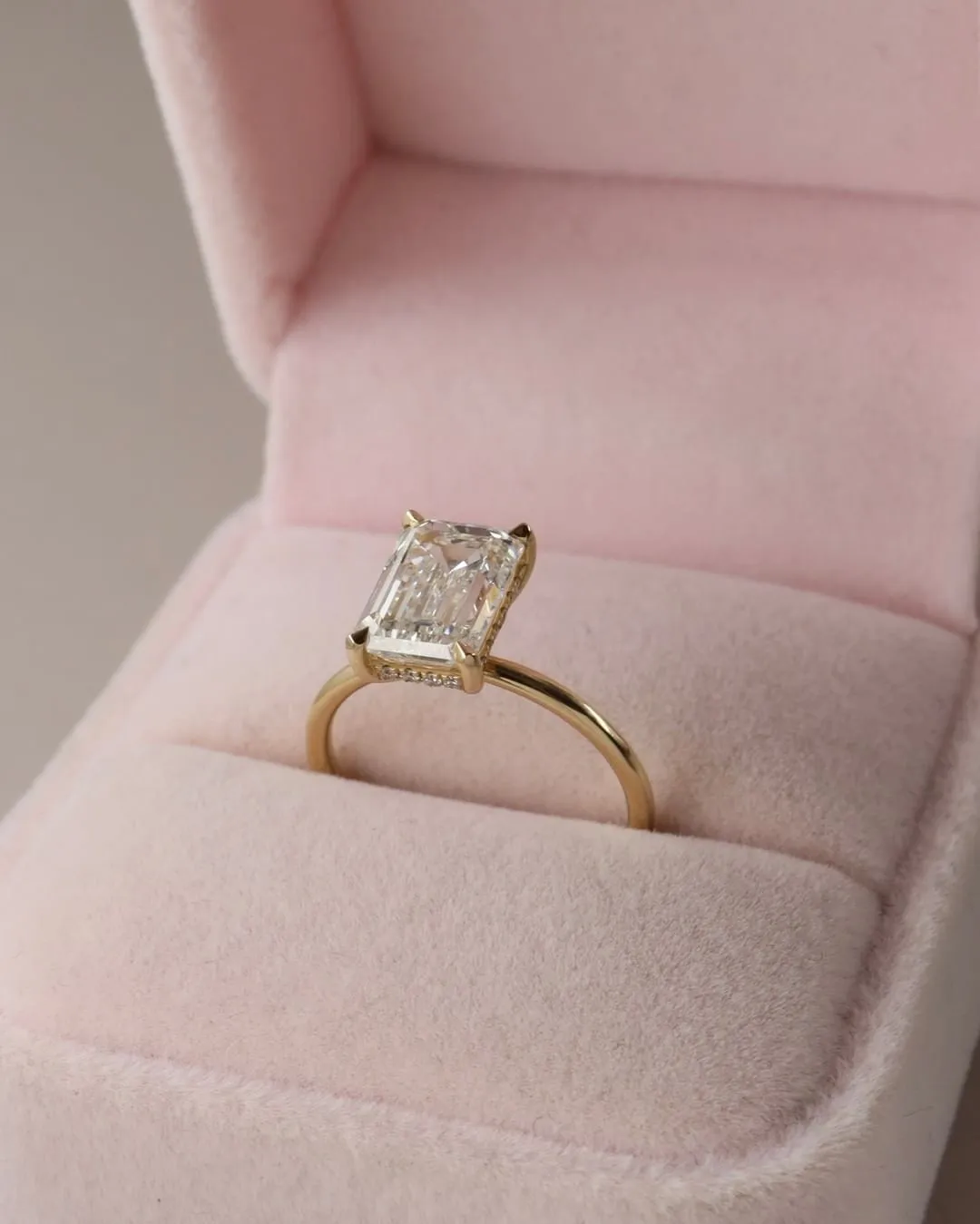 3.00ct Emerald Cut Moissanite Engagement Ring