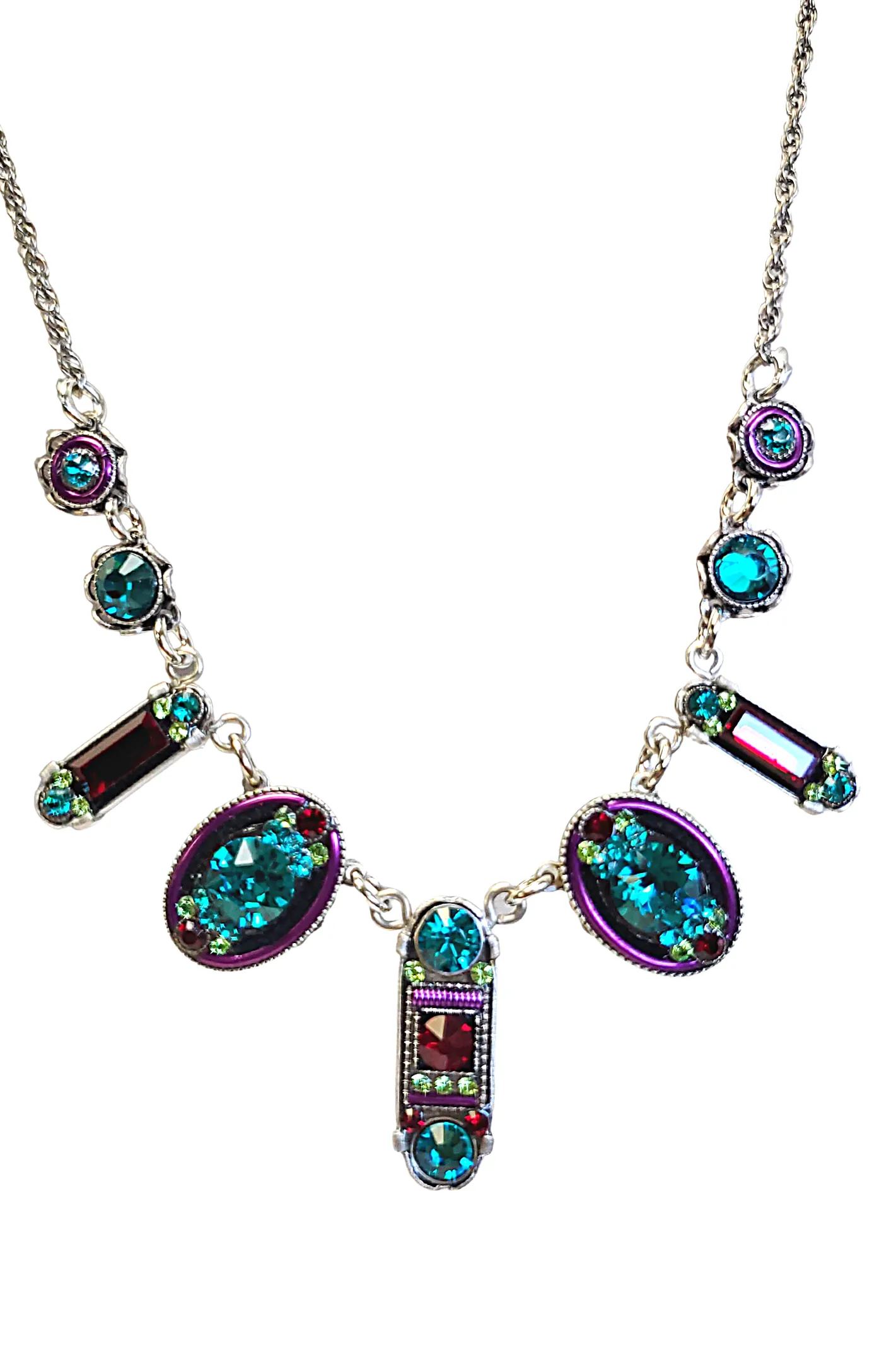 8685 Firefly Blue Zircon Mini La Dolce Vita Crystal Necklace