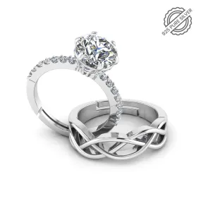 925 Pure Silver Miss Carat Women's Special and Celtic Knot Couple's Ring