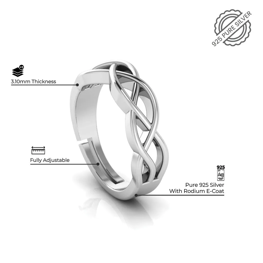 925 Sterling Silver Heart Shape Single Diamond and Celtic Knot Ring for Couple's