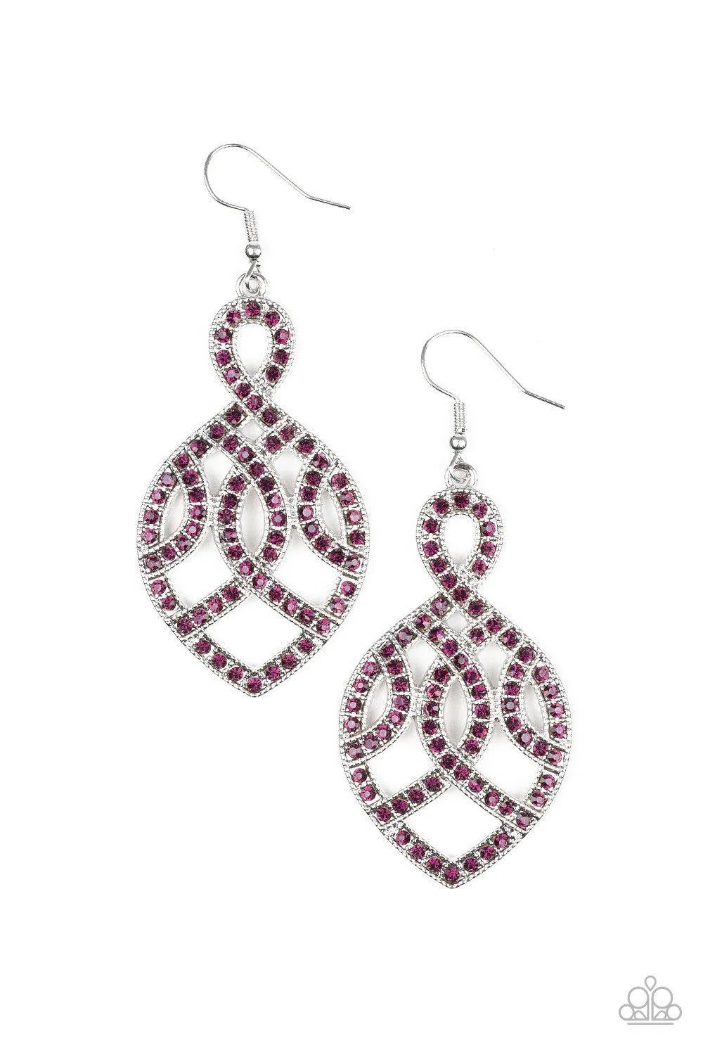 A Grand Statement Purple Earrings - Paparazzi Accessories