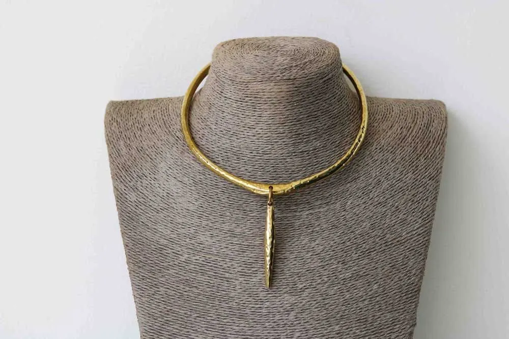 African Brass Necklace, Brass Jewelry, Gift for her, Moms gift, Boho Necklace, Christmas gift