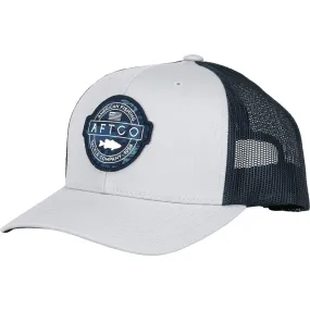 Aftco Bass Patch Trucker Cap Light Gray