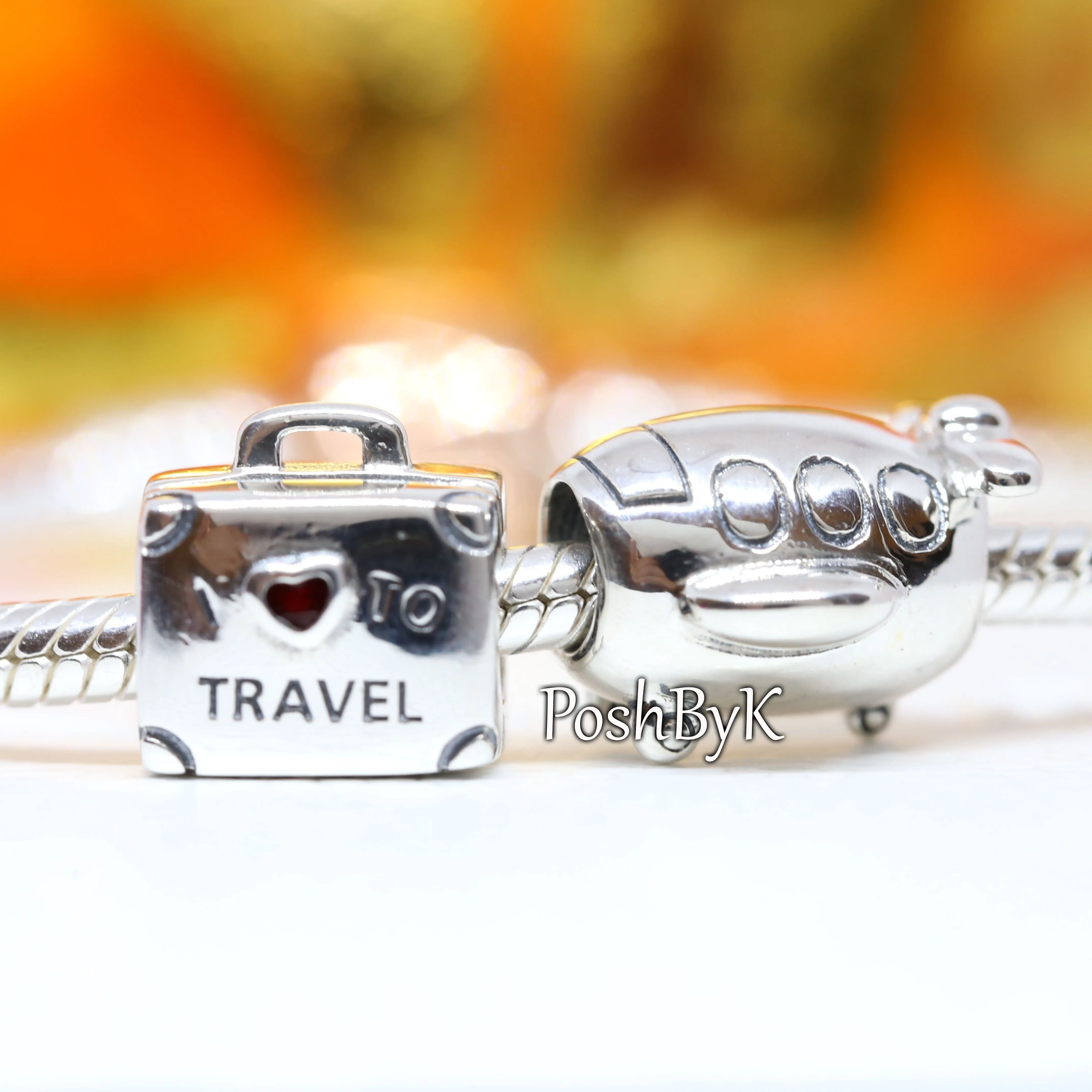 Airplane and I love to Travel Gift Set Charm