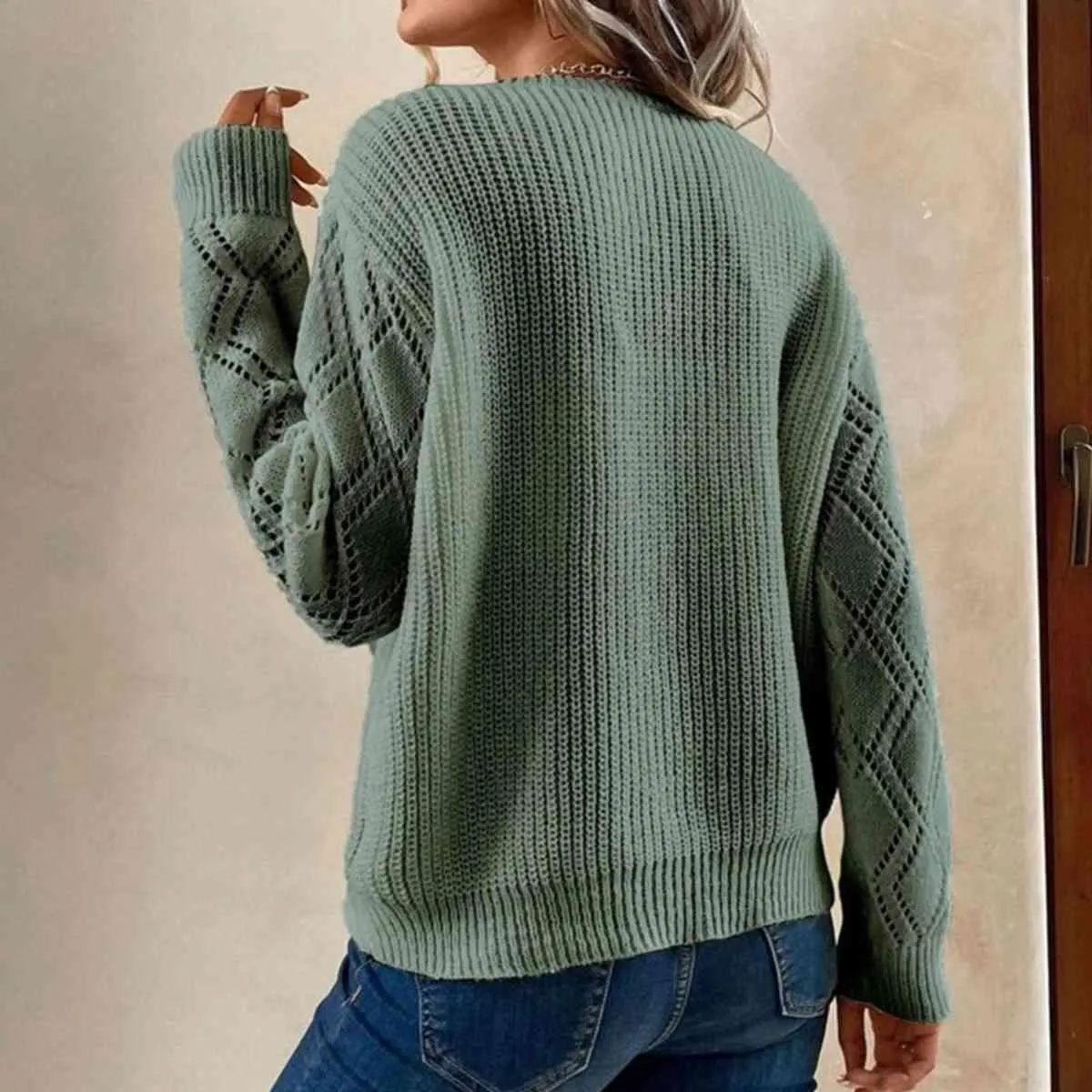 Alessa Contrast V-Neck Sweater, 2 Colors