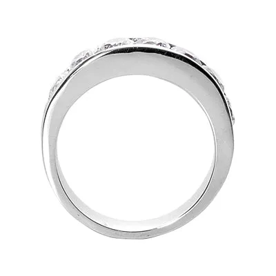 APOLLO Men's Diamond Wedding Ring Round Cut Channel Set in Platinum 2 Carat 30 Pointer  E Color VS1 Clarity By Mike Nekta NYC Size 12