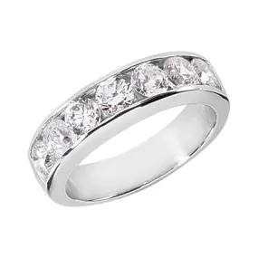 APOLLO Men's Diamond Wedding Ring Round Cut Channel Set in Platinum 2 Carat 30 Pointer  E Color VS1 Clarity By Mike Nekta NYC Size 12