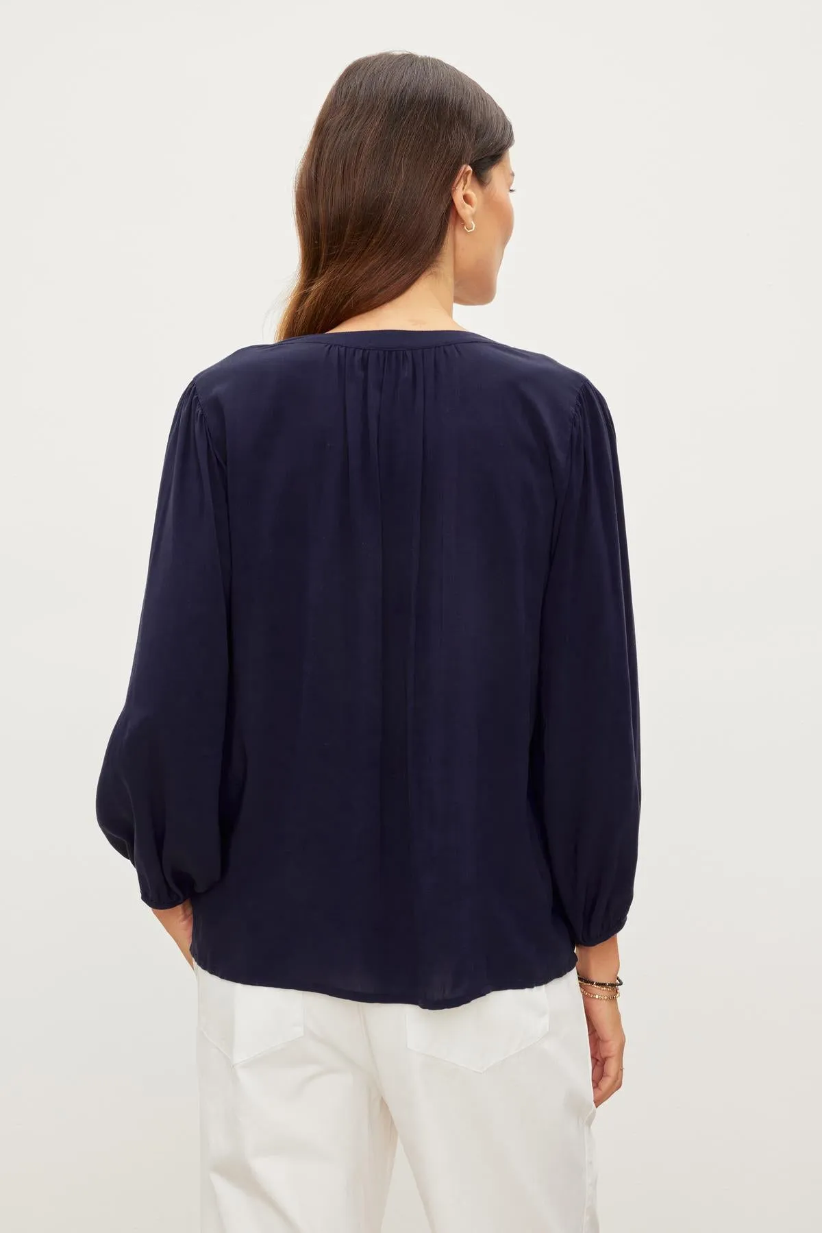 ASHLEY RAYON CHALLIS BLOUSE - VELVET