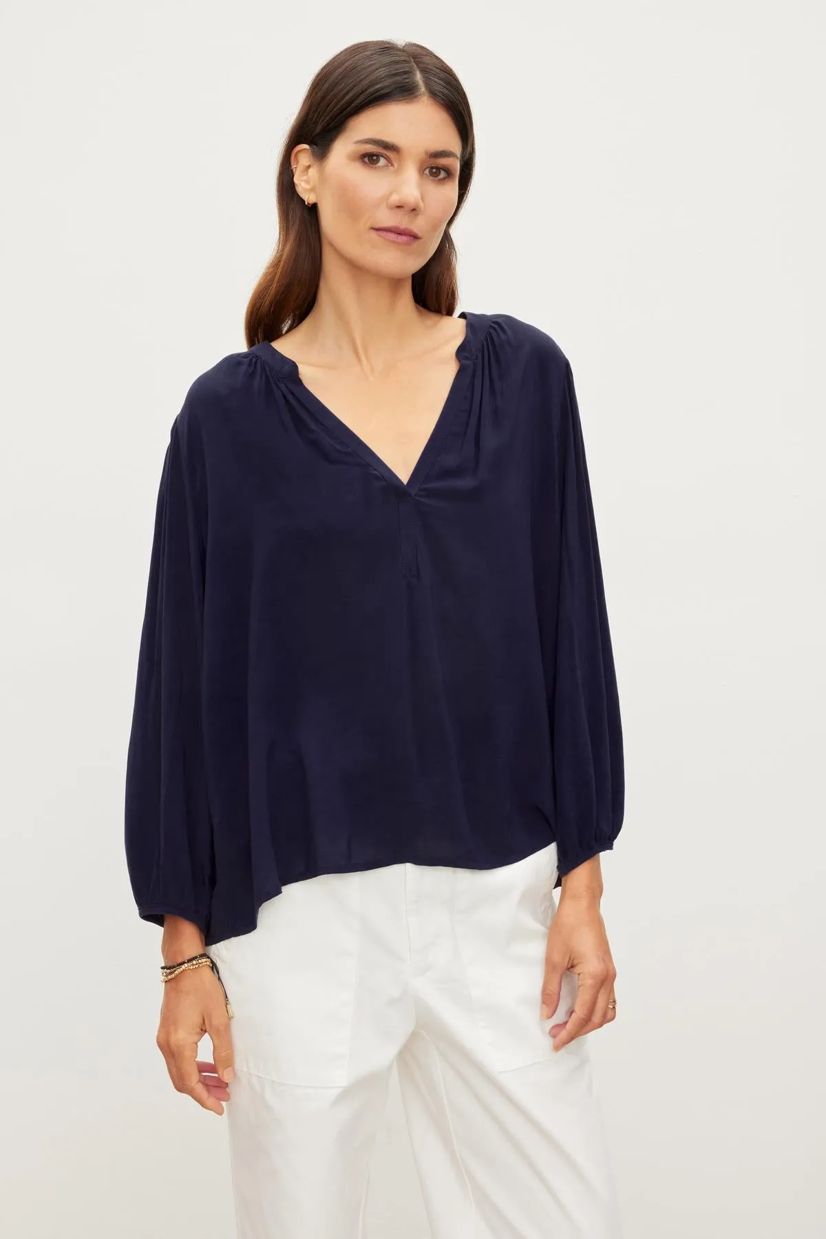 ASHLEY RAYON CHALLIS BLOUSE - VELVET