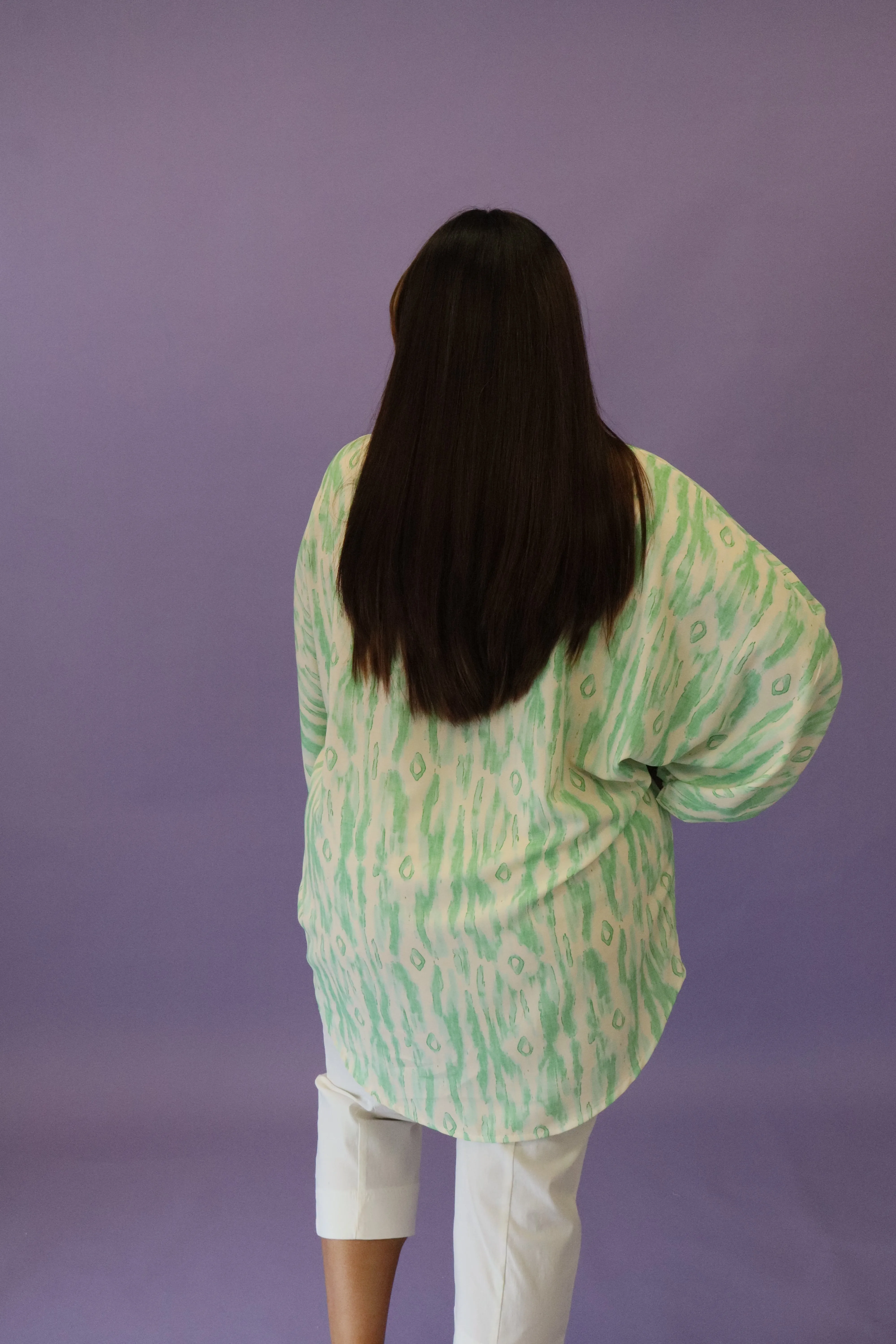 Ayla Print Blouse in Green