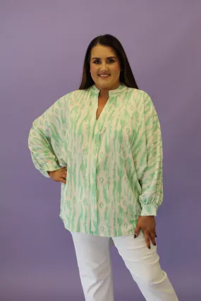 Ayla Print Blouse in Green