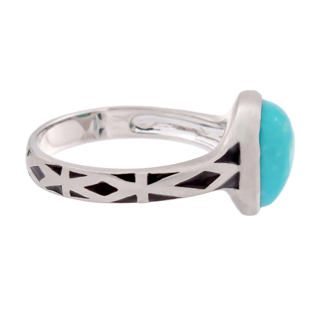 Aztec Small Style Pear Turquoise Ring