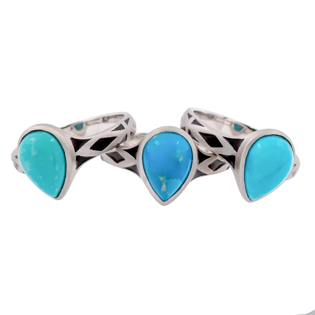 Aztec Small Style Pear Turquoise Ring