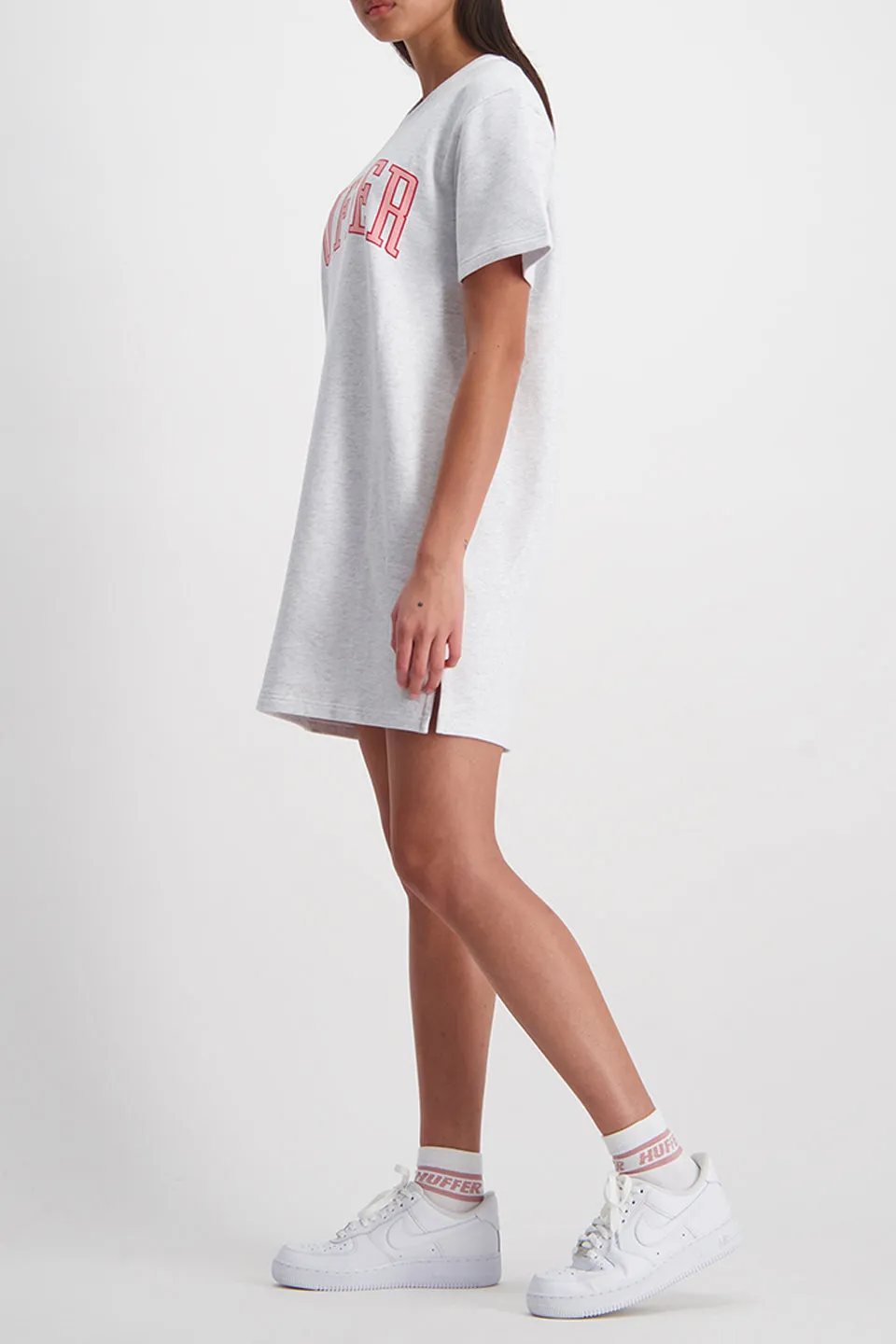 Bella Collegiate Logo SS Knit Silver Marle Dress