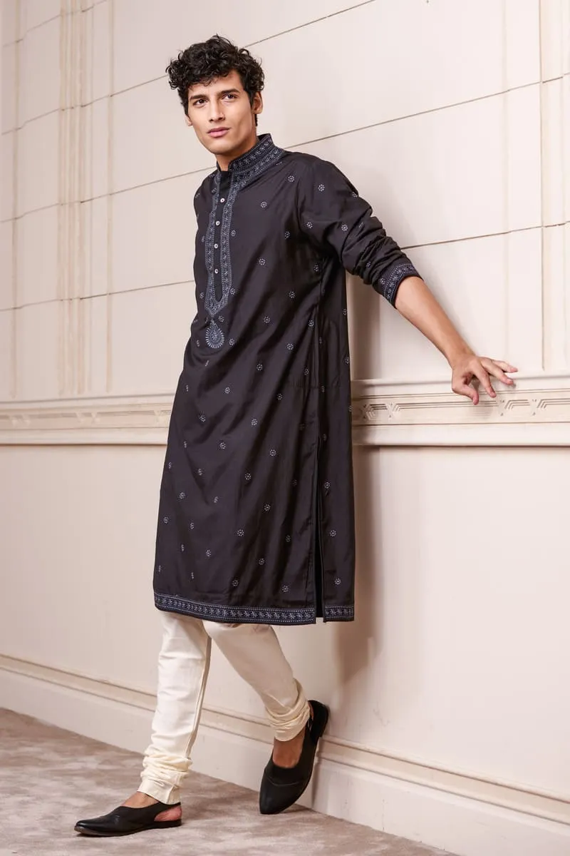 Black Chikankari Kurta Set