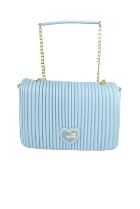 Borsa Pleated Pu - Azzurro