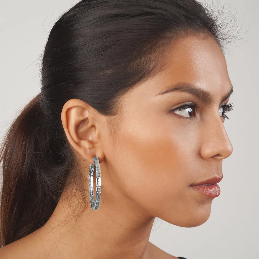 Brick hoop earrings