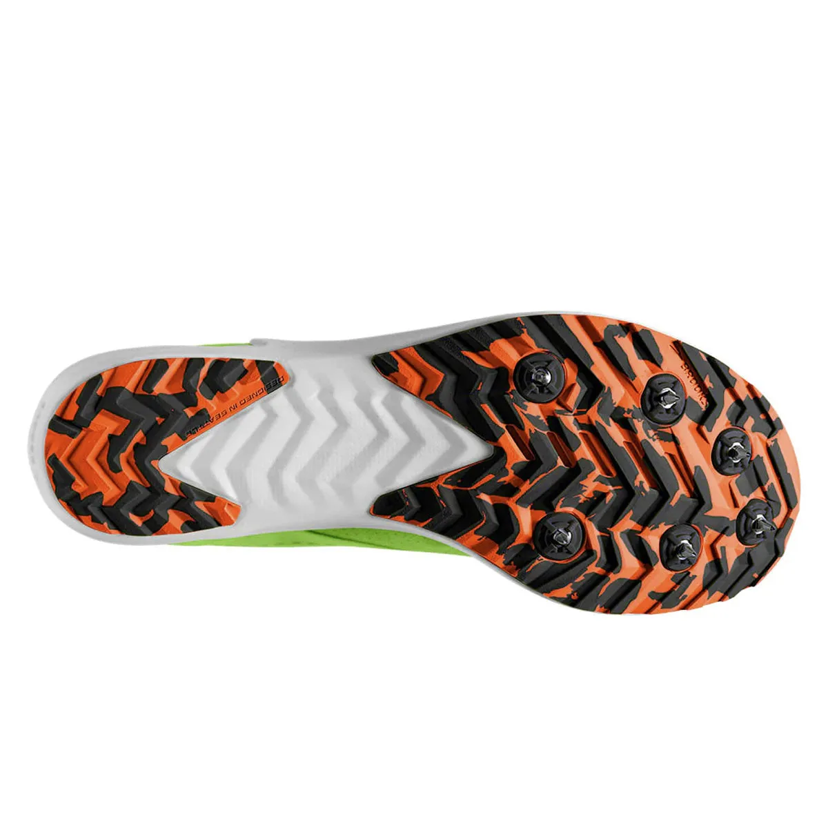 Brooks Draft XC Cross Country | Green Gecko/red Orange/ White