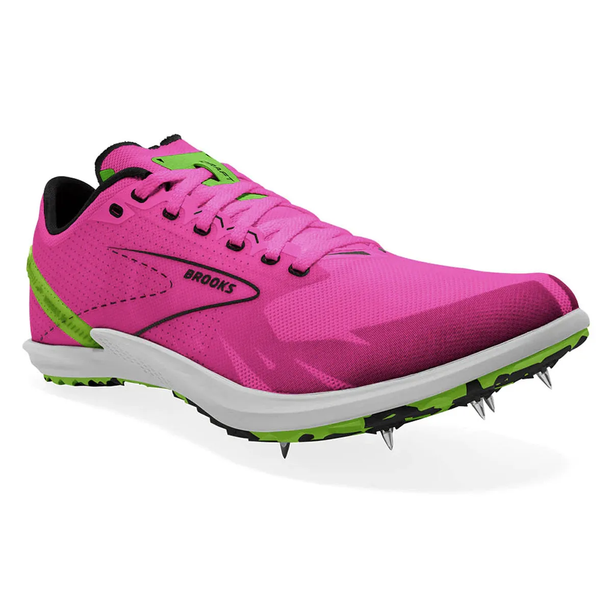 Brooks Draft XC Cross Country | Pink Glo/green/black