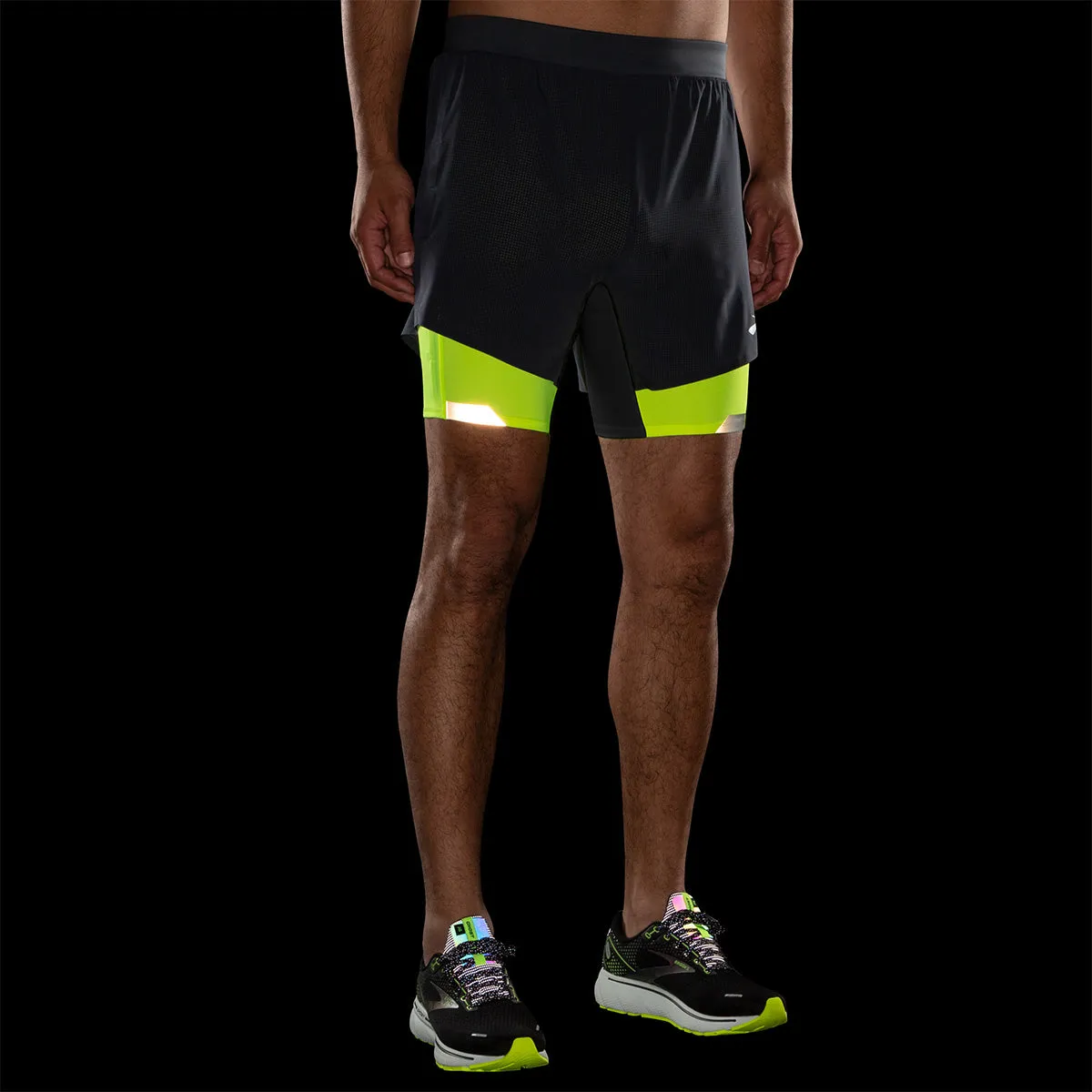 Brooks Run Visible 5 2-In-1 Short Mens | Asphalt/nightlife