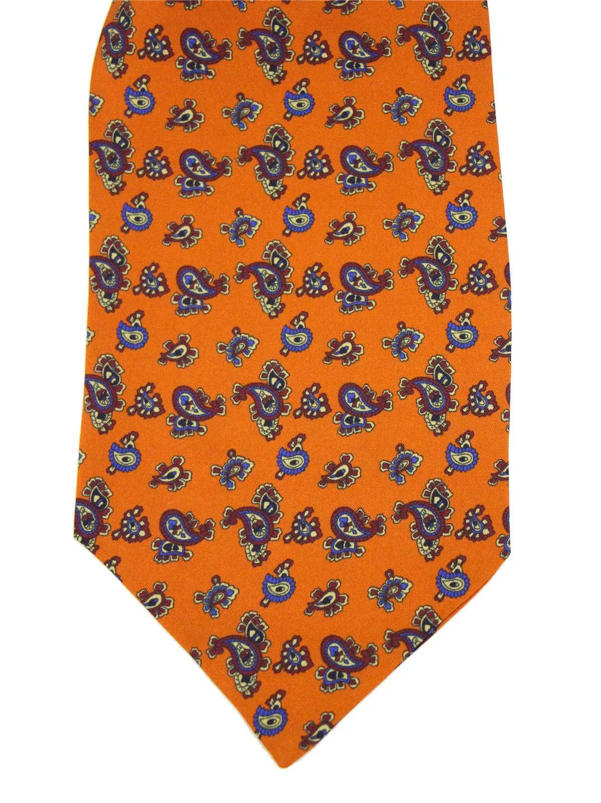 Burnt Orange Paisley Pure Silk Cravat