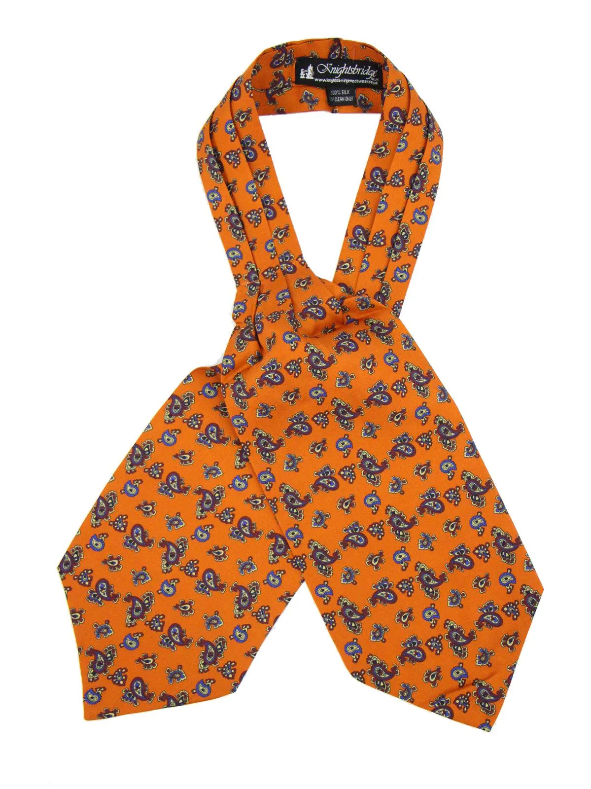 Burnt Orange Paisley Pure Silk Cravat