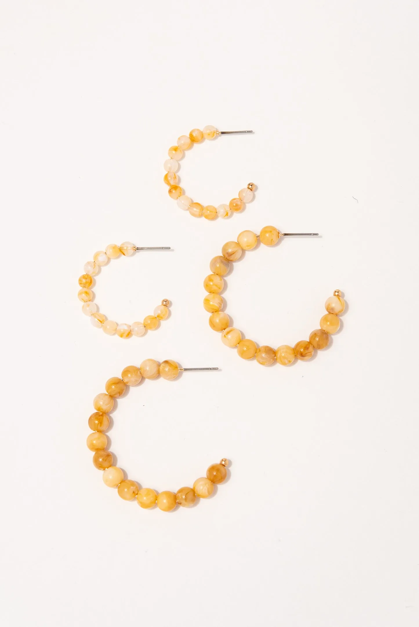 Cassie Beaded Hoop Earrings Set