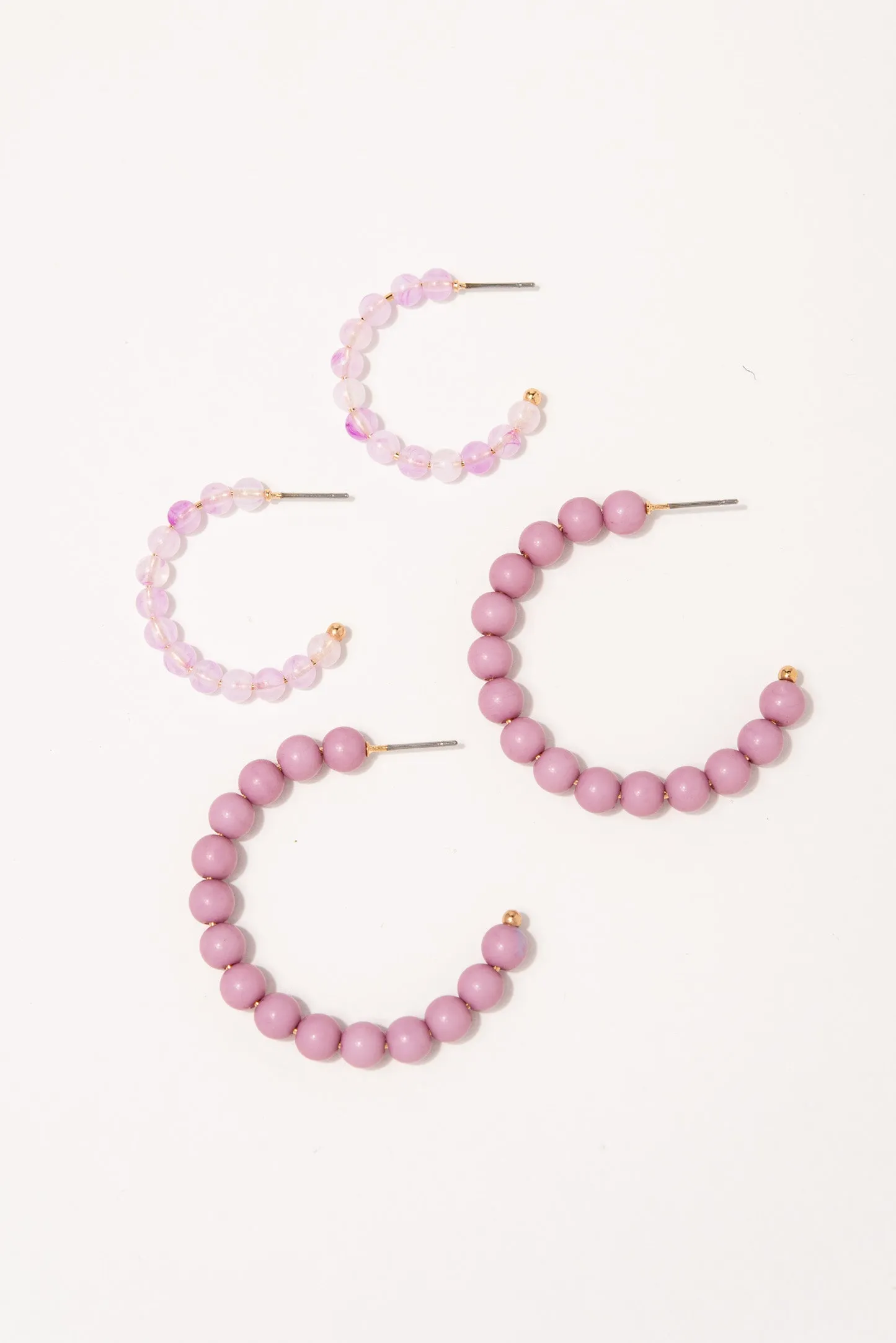 Cassie Beaded Hoop Earrings Set