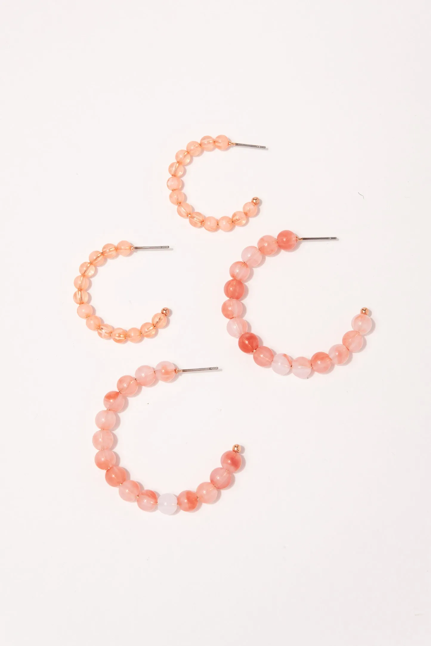 Cassie Beaded Hoop Earrings Set