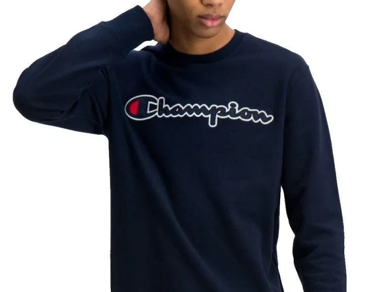 CHAMPION Felpa Girocollo Logo Navy 214720