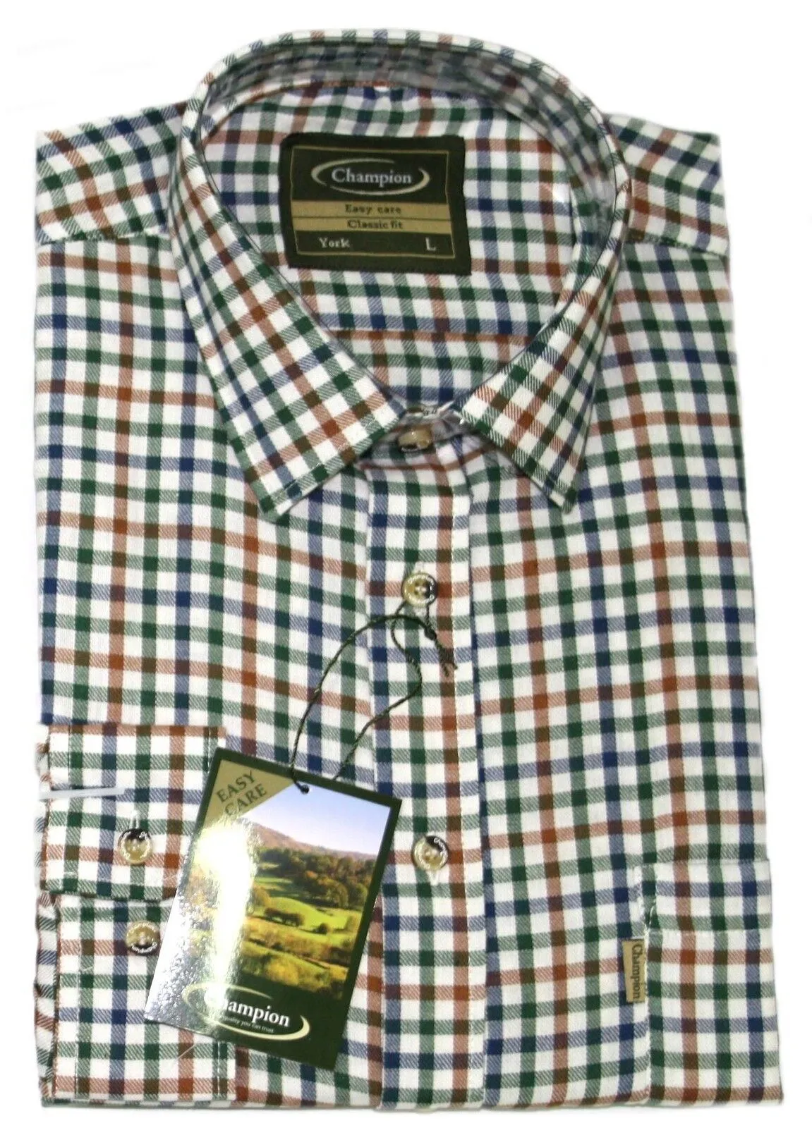 Champion Mens Long Sleeve Check Shirt - Highclere