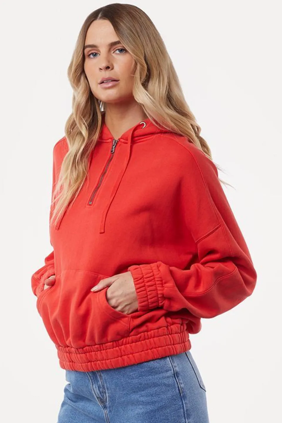 Classic Half Zip Red Hoody