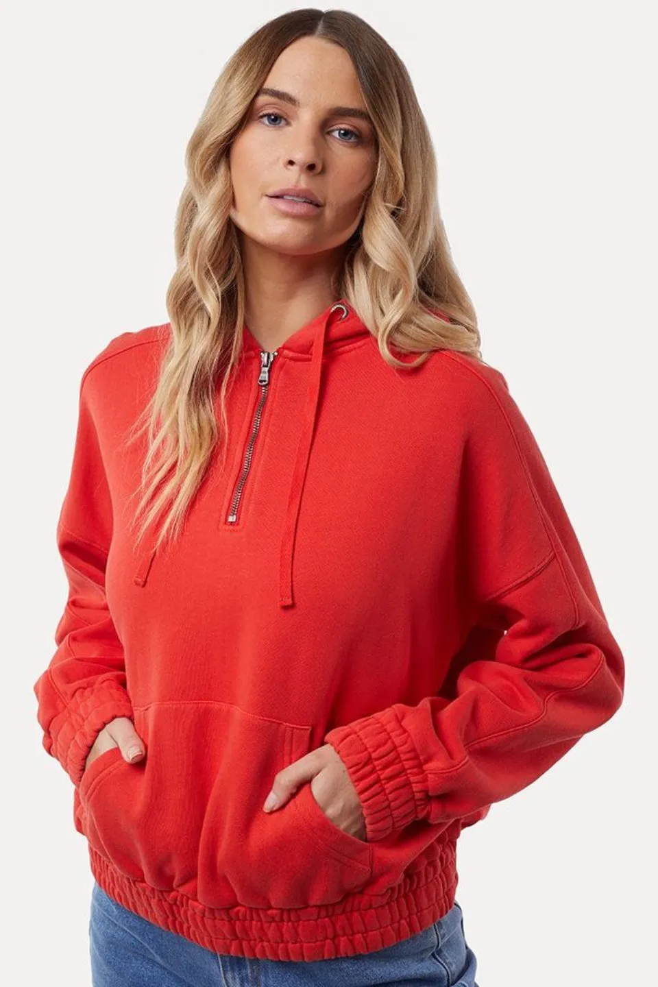 Classic Half Zip Red Hoody