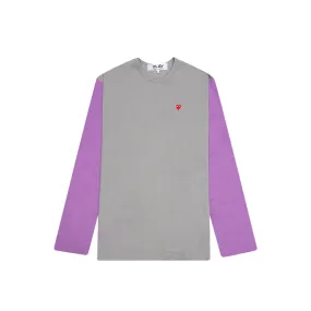 Comme des Garcons PLAY Mens Bi-Color LS Tee