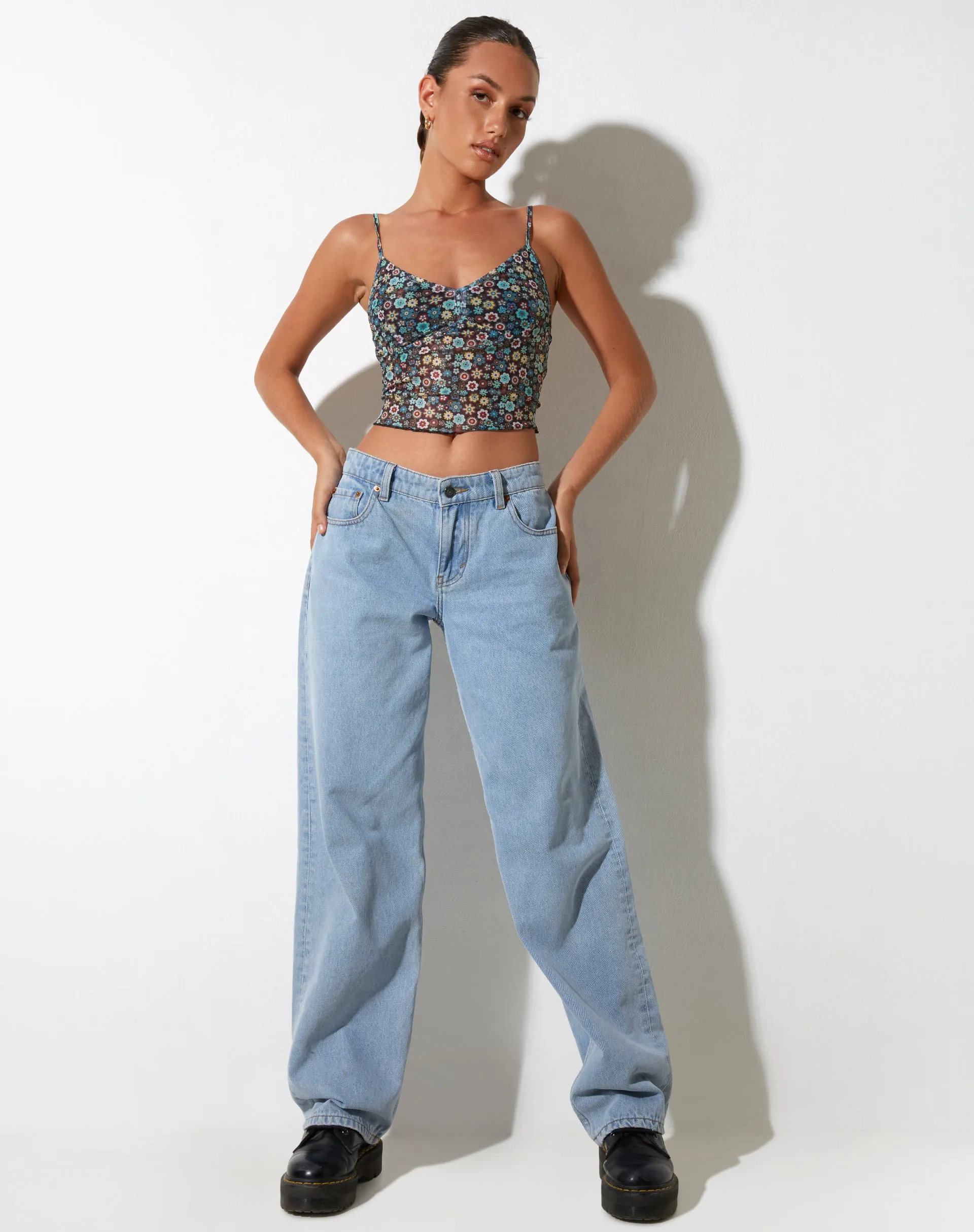 Conchita Crop Top in Folk Floral