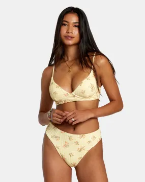 Cottage Wide Rib Triangle Bikini Top - Golden