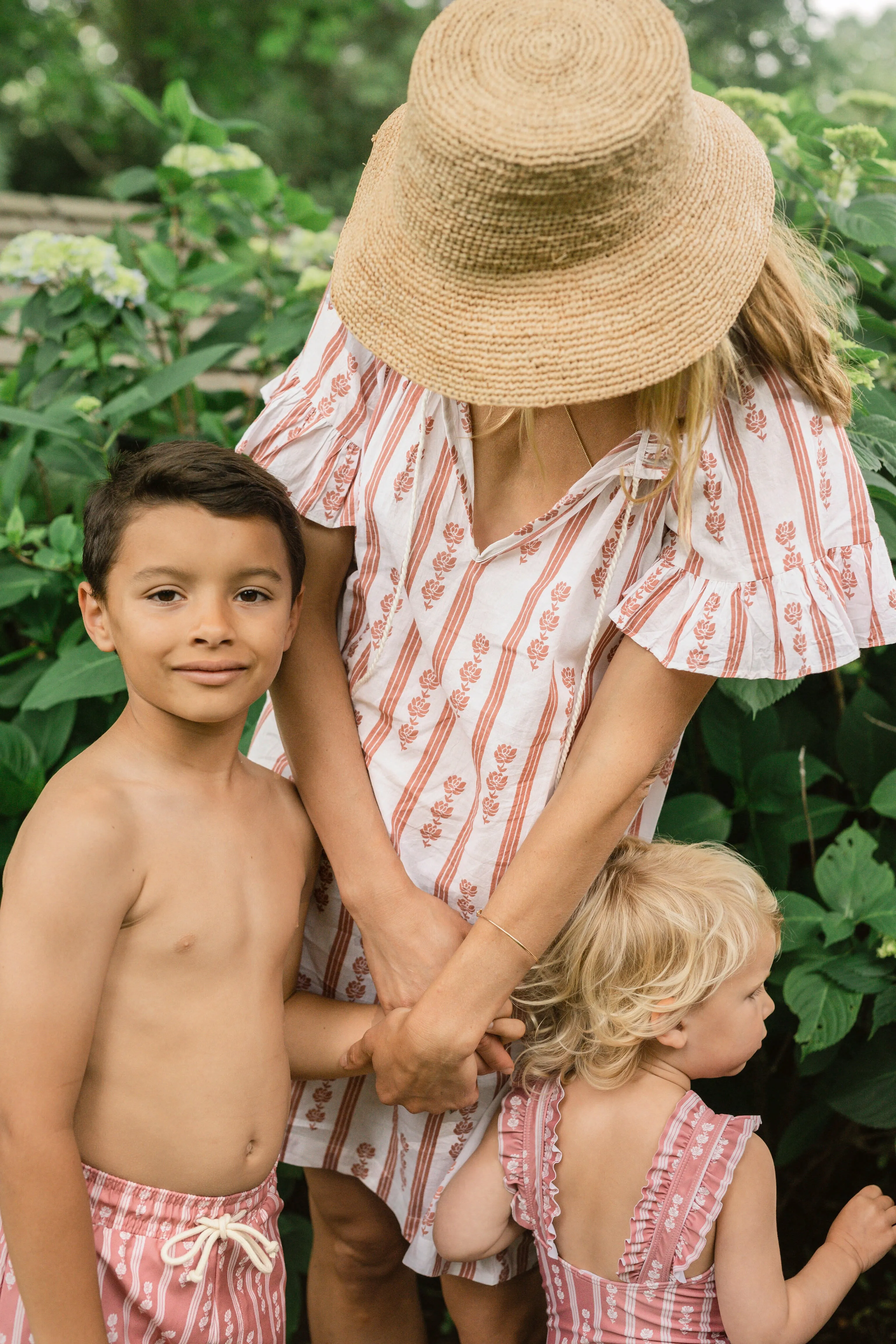 Cream Floral Striped Caftan