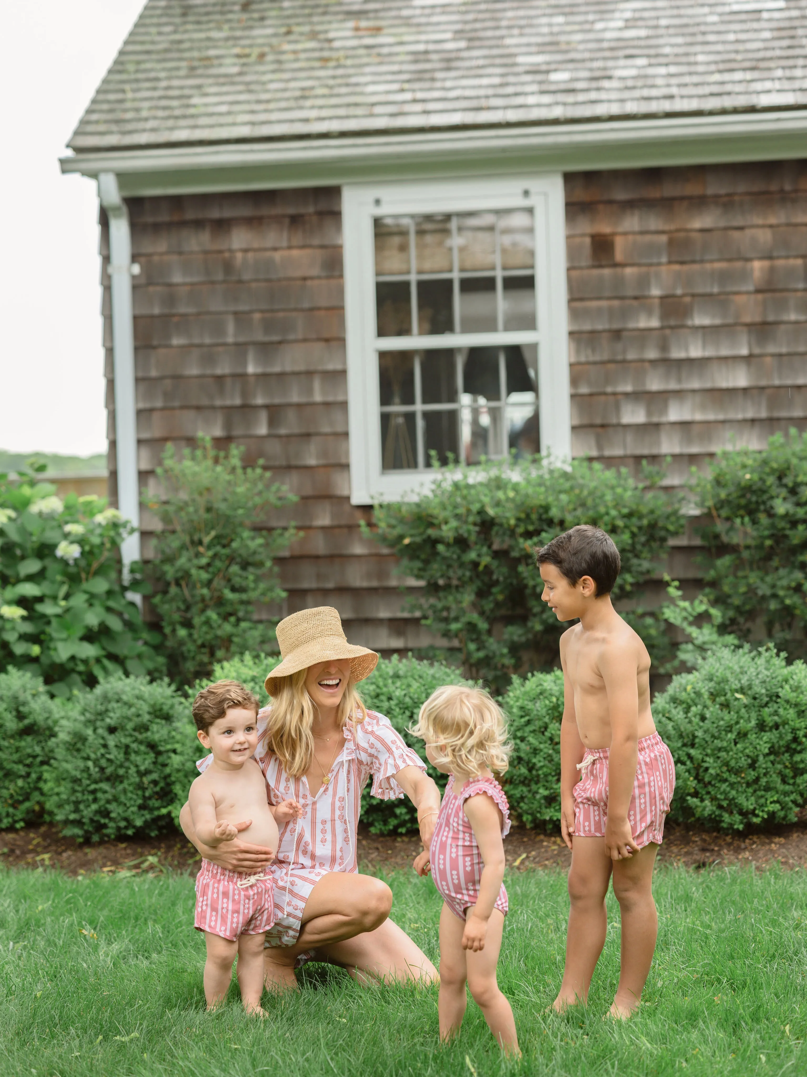 Cream Floral Striped Caftan