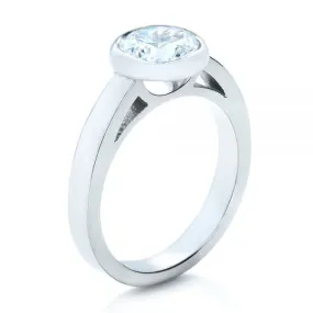 Custom Bezel Set Solitaire Diamond Engagement Ring [Setting Only] - EC075