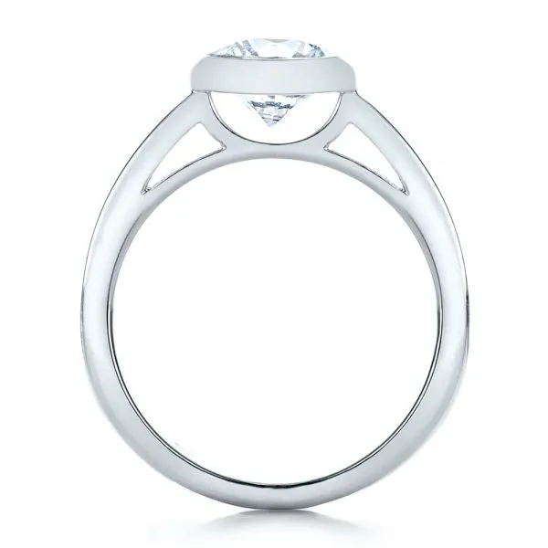 Custom Bezel Set Solitaire Diamond Engagement Ring [Setting Only] - EC075