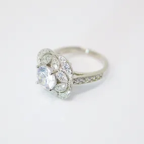 CZ Princess's smile Proposal Ring, Statement Ring, Engagement Ring, Two Ring Set, Promise Ring For a Friend, Friendship ring.