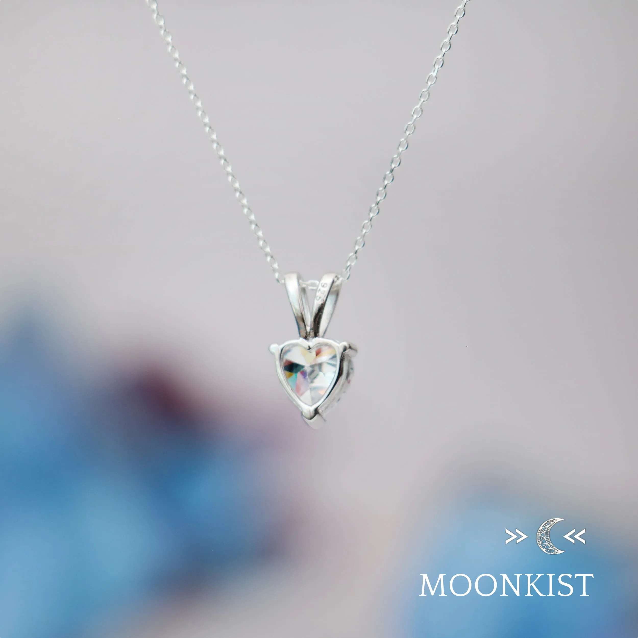 Dainty Clear CZ Heart Necklace | Moonkist Designs