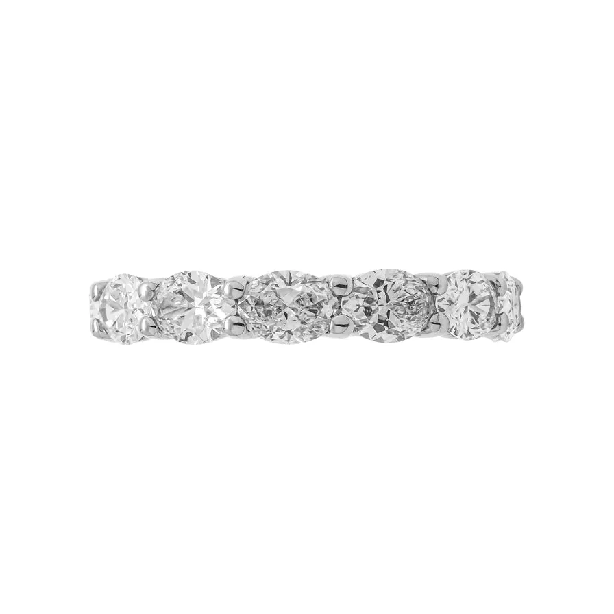 ELLEN 4 Carat Oval Cut Diamond Eternity Band in Platinum 30 pointer GIA Certified By Mike Nekta SIZE 6.5