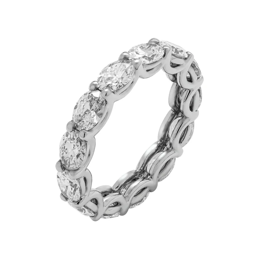 ELLEN 4 Carat Oval Cut Diamond Eternity Band in Platinum 30 pointer GIA Certified By Mike Nekta SIZE 6.5