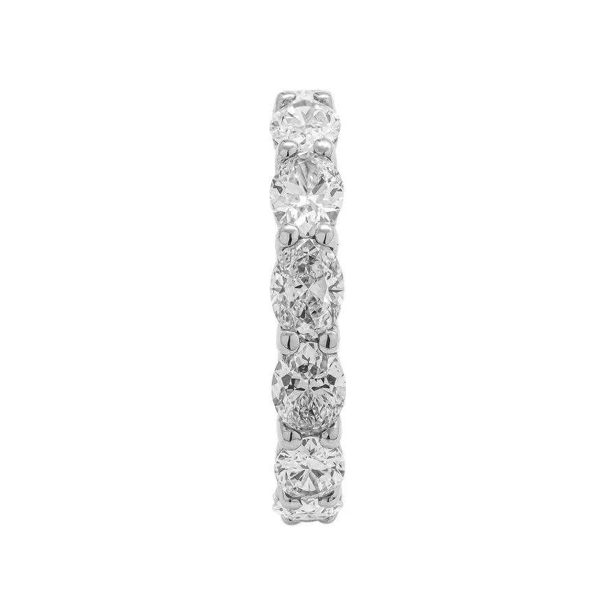 ELLEN 4 Carat Oval Cut Diamond Eternity Band in Platinum 30 pointer GIA Certified By Mike Nekta SIZE 6.5